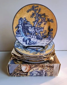 American Atelier English Toile 8.25" Salad / Dessert Plates - Set Of 5 - Unused - Picture 1 of 13