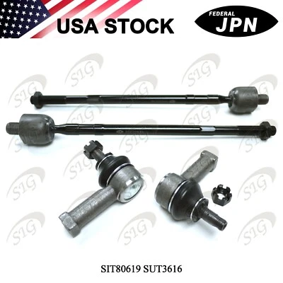 For 2001 - 2006 Hyundai Santa Fe Front Left Right Inner & Outer Tie Rods 4PC Kit - Image 1 of 4
