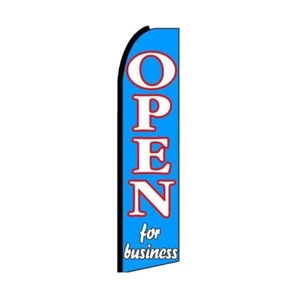Open For Business Swooper Flatterfeder Flagge | 3 Fuß B x 11,5 Fuß hoch - Bild 1 von 3