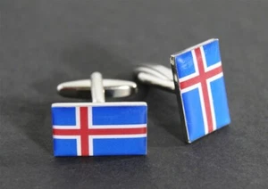 Manschettenknöpfe Flagge Island - 18 x 12 mm - Picture 1 of 1