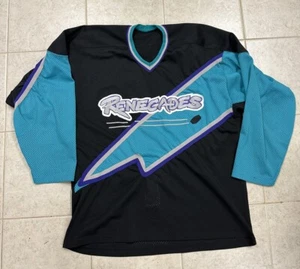Camiseta deportiva de hockey de colección Richmond Renegades ECHL negra visitante XL correa de lucha - Imagen 1 de 6