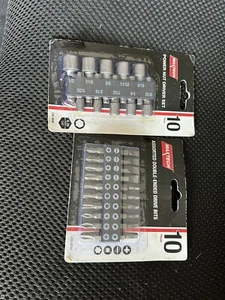 Maxtech 10 Stück verschiedene doppelseitige Antriebsbits NEU & 10 Stück Power Mutterndreher - Bild 1 von 2