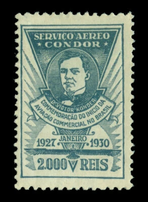 BRAZIL 1930 AIRMAIL Dr. Konder 2000r black - shorter design Sc# 1CL9var mint MNH - Image 1 of 2