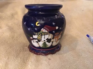 ACK Christopher Snowman Hand Painted Fragrance Oil Christmas Candle Burner Gift - Picture 1 of 5