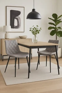 Set Of 2 Upholstered Melrose Dining Chair,Grey-CH071GY - Picture 1 of 8