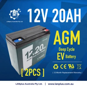 2x 12V 20AH AGM Deep Cycle Rechargeable Battery Solar UPS Caravan Camper scooter - Picture 1 of 6
