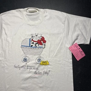 Vintage Stacie Nicole 90s White Art T Shirt Single Stitch USA Made Baby The Cat - Picture 1 of 12
