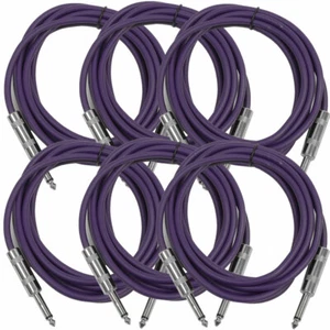 SEISMIC AUDIO New 6 PACK Purple 1/4" TS 10' Patch Cables - Guitar - Instrument - Picture 1 of 3
