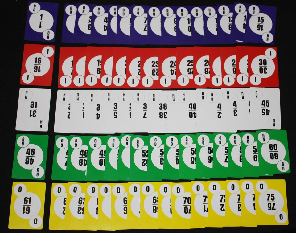 BINGO PAPER Cards 1 -75 numbered calling card deck for bingo sheets  - Image 1 of 1