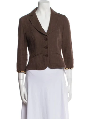 Moschino Jeans Vintage 2000s Brown Blazer Women’s M US 6 – Cotton Button Front - Image 1 of 4