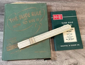 The Slide Rule and How to Use It 1942 Vintage Book w Wooden Slide Rule & Manual - Picture 1 of 13