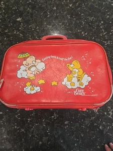 Valigia Bagaglio Vintage 1983 Care Bears American Greetings Rossa - Foto 1 di 16
