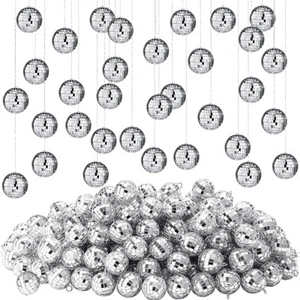 200 Pcs Mirror Mini Disco Balls Ornament 1.2 Inch Mardi Gras Small Hanging De... - Picture 1 of 7