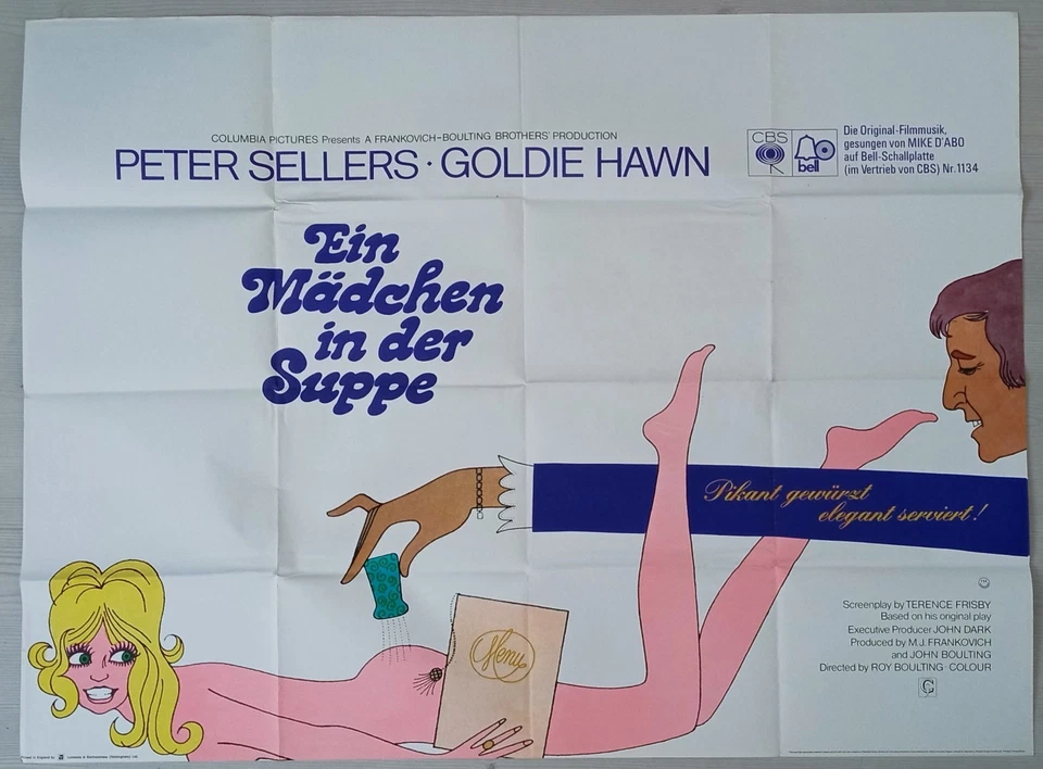 P341 Kinoplakat EIN MÄDCHEN IN DER SUPPE Peter Sellers, Goldie Hawn 1971 QUAD #2 - Bild 1 von 4