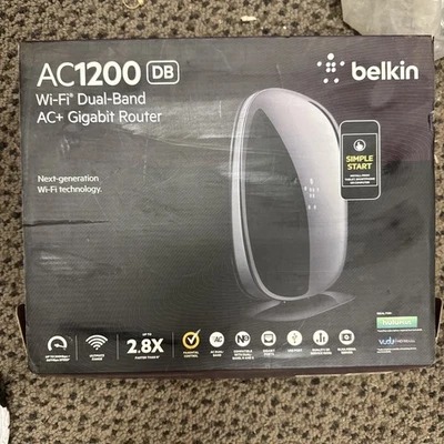belkin ac 1200 db Wi-Fi Dual Band AC Plus Gigabyte Router F9K1113-8830-19261 of4 - Image 1 of 4