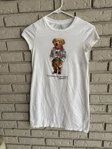 Polo Ralph Lauren Girl’s Polo Bear Print T-Shirt Dress M (8-10) - Picture 1 of 8