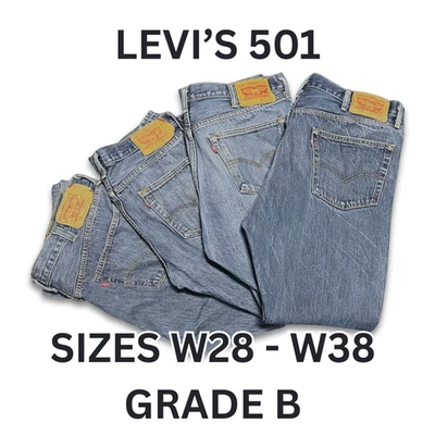 VINTAGE LEVI'S 501 JEANS STRAIGHT LEG - GRADE B - W28 W30 W32 W33 W34 W36 W38 - Image 1 of 3