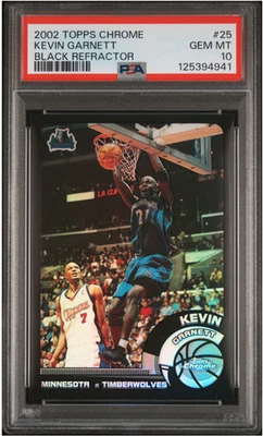 Kevin Garnett 2002-03 Topps Chrome Black Refractor PSA 10 GEM MINT #24/99 SP HOF - Image 1 of 2