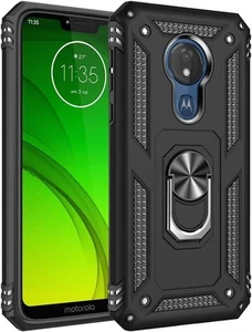 Funda de alimentación negra grado militar de impacto de caída para Motorola Moto G7 - Imagen 1 de 9