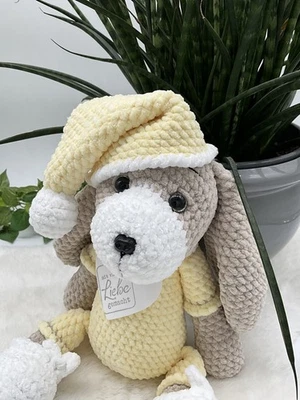 Häkeltier Kuscheltier Häkelarbeit Amigurumi gehäkelte niedlicher Hund  - Bild 1 von 4