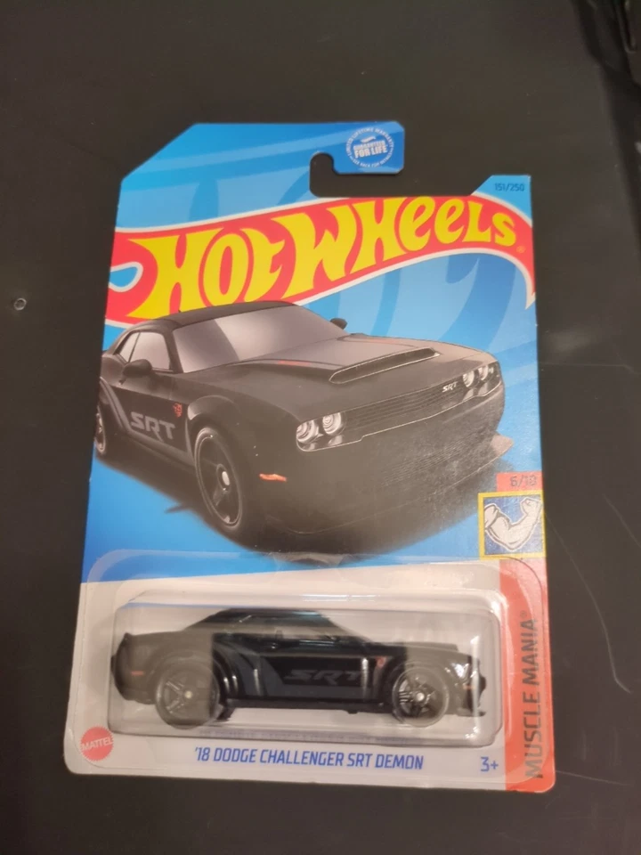 Hot Wheels 2021 HW Muscle Mania 6/10 Black '18 Dodge Challenger SRT Demon  - Image 1 of 1