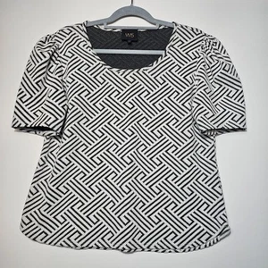 w5 by anthropologie Geometric Print Short Sleeves Top Size L - Picture 1 of 12
