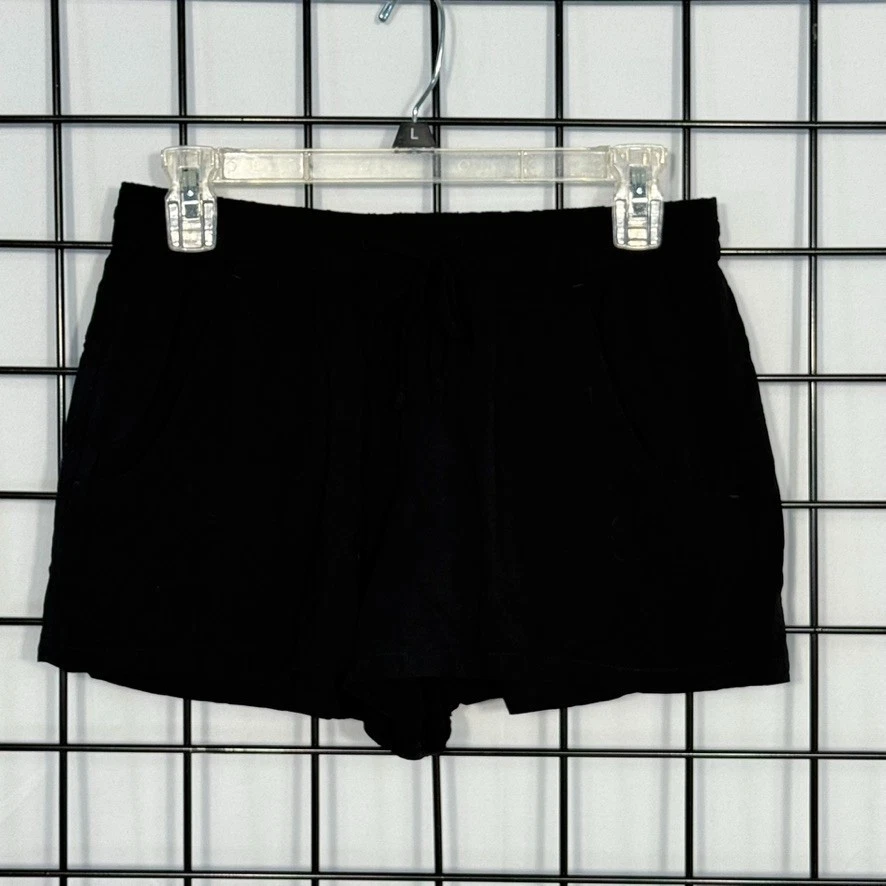 French Connection 短裤女式 4 黑色拉绳口袋轻便 — 第 1/4 张图片