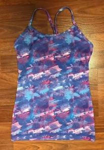 IVIVVA By Lululemon Tumbling Tank Y Tank Top Shirt Watercolor Print GIRLS' 8 - Picture 1 of 12