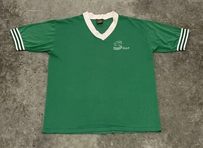 Vintage Personalized V-Neck Green Short Sleeve Jersey Single Stitch Adult Large - Image 1 of 4