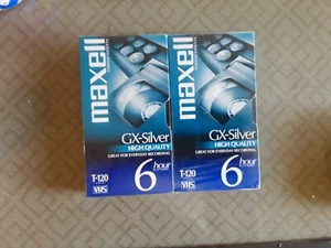 2 cintas de grabación VHS VCR de alta calidad Maxell casetes de video GX-Silver NUEVA - Imagen 1 de 2