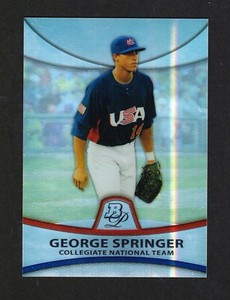 2010 Bowman Platinum Prospects Blue Refractors #PP48 George Springer - NM - 869