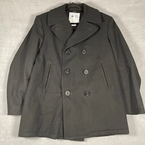 NAVY Defense Logistics Agency Men's Sz 42R Quarterdeck Collection Overcoat Blk - Picture 1 of 7