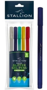Confezione 5 Penne Gel Penna Glitter Per Adulti Libro Colorare Bambini Casa Scuola Ufficio - Foto 1 di 1