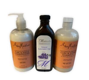 Shea Moisture Coconut & Hibiscus Shampoo & Conditioner with lavender oil set
