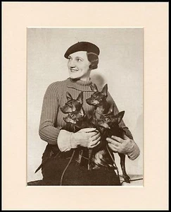 ENGLISH TOY TERRIER DOGS AND LADY OWNER DOG PHOTO PRINT MOUNTED READY TO FRAME - Picture 1 of 1