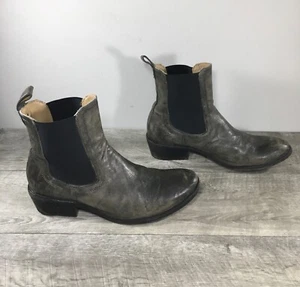 Frye 76600 Carson Chelsea Grey Charcoal Leather Ankle Womens Boots Size 8.5 B - Picture 1 of 11