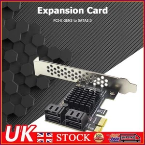4 Port SATA III PCIe Card 6Gbps SATA 3.0 to PCI-e 1X Adapter with Bracket - Picture 1 of 8
