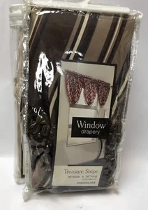 S. Lichtenberg & Co Treasure Stripe Chocolate Valance 36” Wide x 26” Long A6 - Bild 1 von 3