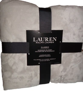 Ralph Lauren Hollywood Creme FULL/QUEEN Micromink Plüsch Überwurf Decke 90 x 90 Zoll - Bild 1 von 6