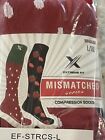 Extreme Fit Mismatched Strawberry Red  L/XL Unisex Compression Knee High Socks