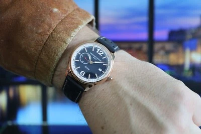 Chapado en Oro Rosa FREDERIQUE CONSTANT Esfera Azul Healey Limitada a 888 Caja de Reloj/P Foto 1 de 4