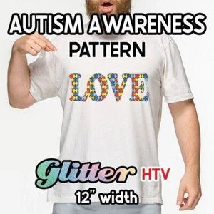 Autism Awareness Glitter Patterned 12" ROLL **FREE SHIPPING** - Picture 1 of 8