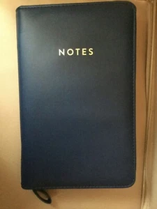 Notizbuch mit Reißverschluss, marineblau, austauschbares spiralförmig liniertes Notizbuch, Zuglasche - Bild 1 von 4