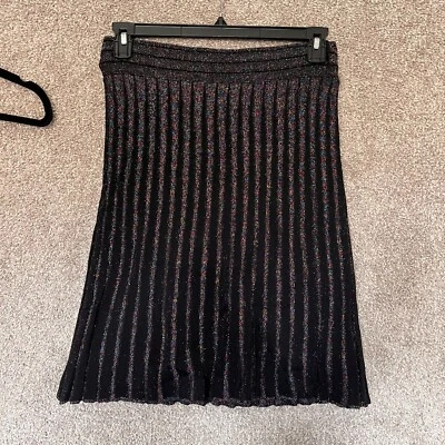 Chelsea & Violet Women's M skirt Black with Multi Color Sparkle Pleats Pull-on - Image 1 of 4