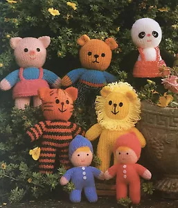 STRICKANLEITUNG Jean Greenhowe Super Seven Toys Löwe Ferkel Panda Teddy Tiger - Bild 1 von 9