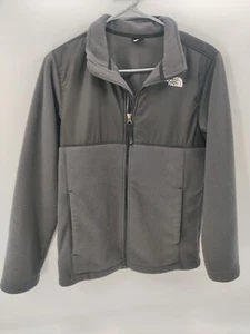 The North Face Jacket Boys Large Black Fleece Full Zip Casual Embroidered Youth - Picture 1 of 12