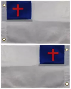 Christian Religious Double Sided Rough Tex Knit Nylon 12"x18" Car Boat Flag - Picture 1 of 5