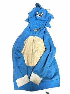 Sega Sonic the Hedgehog Boys Full Zip Blue Hoodie Detailed Fun Hood Size S - Picture 1 of 3