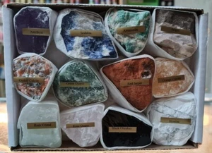 PIEDRAS DE CUARZO 12 pcs MIX DINERO SUERTE Y PROTECCION INSTRUCCIONES INCLUIDAS - Picture 1 of 10