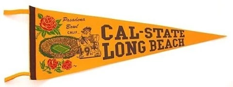 Football Felt Pennant Jr. College Rose Bowl Cal-State Long Beach 1970 Vintage Cover